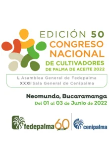 Portada del '50 Congreso Nacional de Cultivadores de Palma de Aceite 2022', celebrado en Bucaramanga