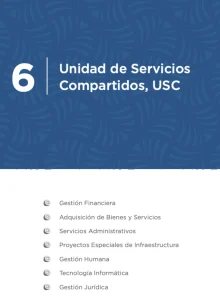 Portada de la Sección 6: "Unidad de Servicios Compartidos, USC"
