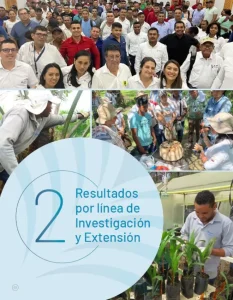 Portada de la Sección 2: "Resultados por línea de Investigación y Extensión"