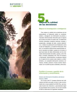 Página del Informe de Gestión 2023: '5. Mejorar la calidad de las decisiones', que cubre Investigación e inteligencia, y el lanzamiento de la plataforma SISPA Plus.