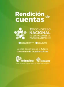 Portada de 'Rendición de Cuentas' del 52° Congreso Nacional de Palma de Aceite 2024. Lema: Futuro sostenible.