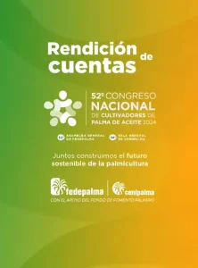 Portada de la 'Rendición de cuentas' del '52° Congreso Nacional de Cultivadores de Palma de Aceite 2024'.