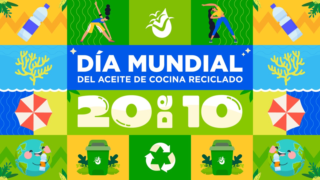 Cartel del Día Mundial del Aceite de Cocina Reciclado